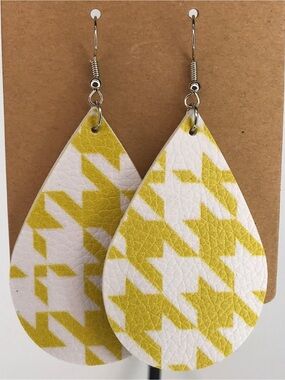 Faux Leather Teardrop Dangle Earrings